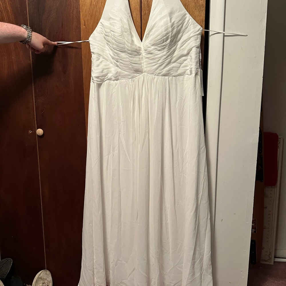 JJs House White Backless Halter Dress